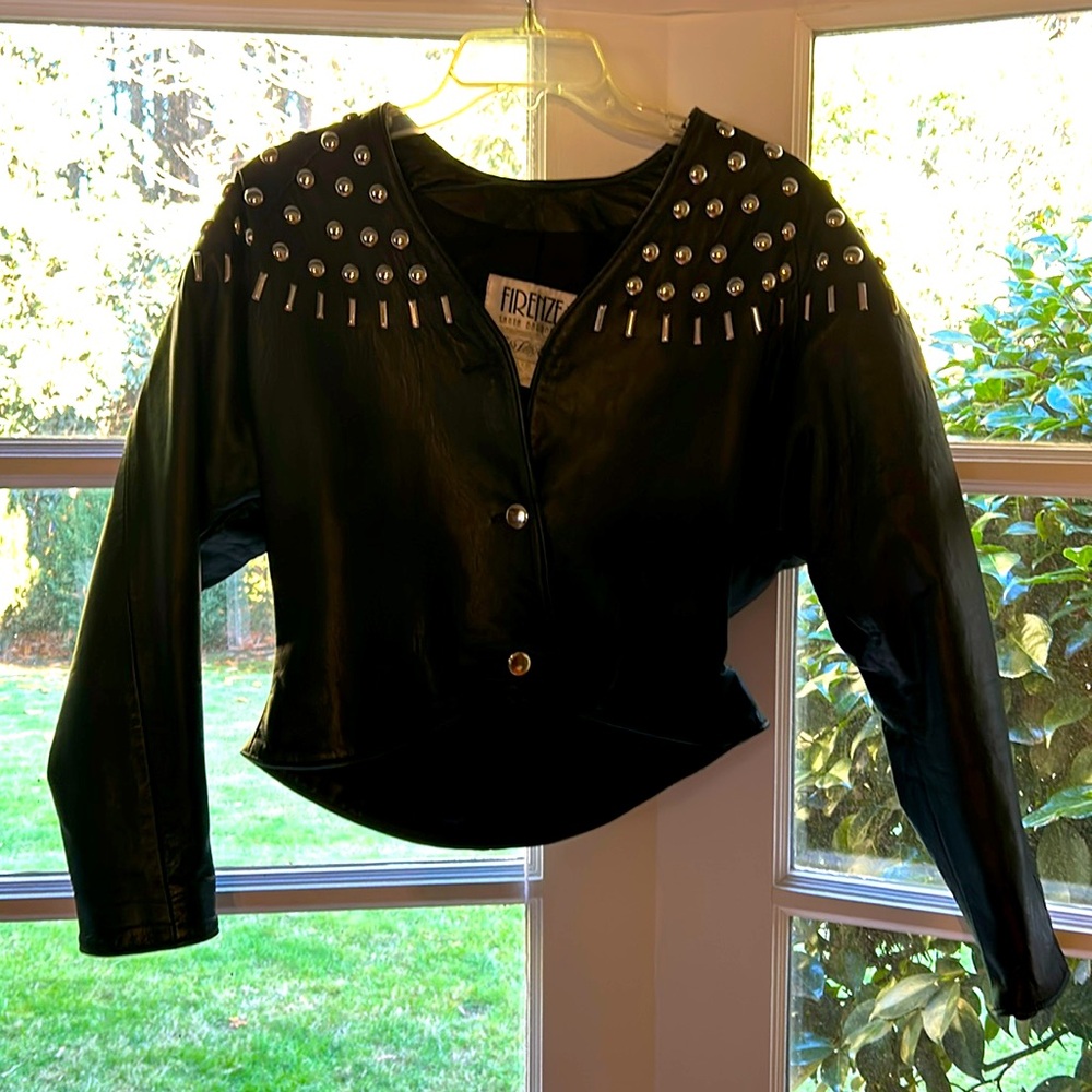 Vintage Firenze designer studded leather jacket